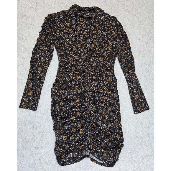 Veronica Beard Greta Dress, Ruched Bottom, Sexy,  Black -Multi Color Sz L - Picture 13 of 15